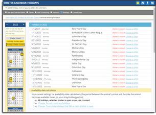 Scheduling screen